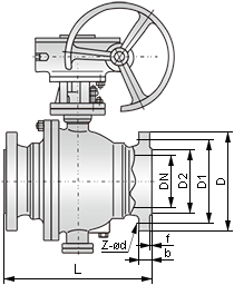 不銹鋼固定球閥結構圖